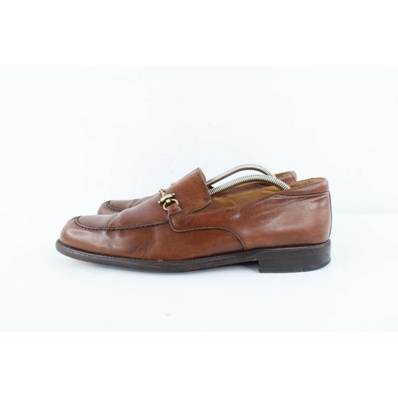 Vintage Mezlan Mens Size 10.5 M Horse Bit Leather Loafers Dress Shoes Brown main image 9